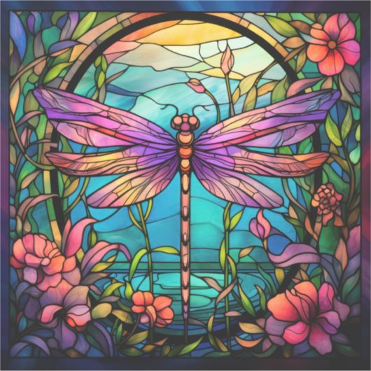 Sticker en vinyle de libellule (Devant)