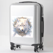 Sticker en vinyle de loup mystique (Sur valise)