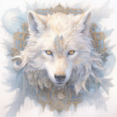 Sticker en vinyle de loup mystique (Devant)