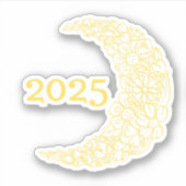 Sticker en vinyle de lune florale 2025 - Parfait p (Devant)