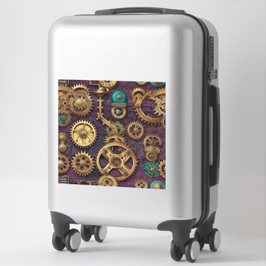 Sticker en vinyle de machine Steampunk (Sur valise)