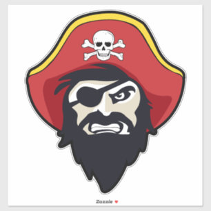 Sticker en vinyle de mascotte pirate