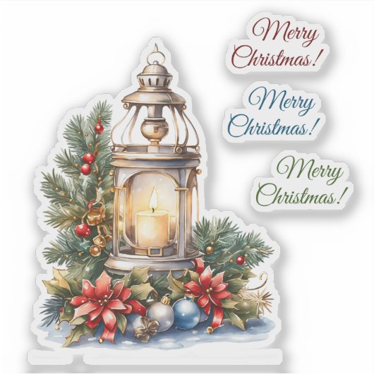 Sticker en vinyle de Noël (Devant)