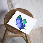 Sticker en vinyle de papillon bleu et vert