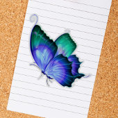 Sticker en vinyle de papillon bleu et vert