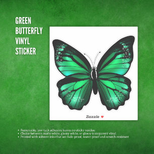 Sticker en vinyle de papillon vert