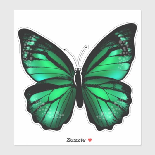 Sticker en vinyle de papillon vert (Feuille)