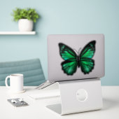 Sticker en vinyle de papillon vert (Ordinateur portable sur le bureau)