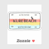 Sticker en vinyle de plaque de Kure Beach (Feuille)