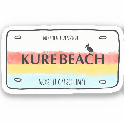 Sticker en vinyle de plaque de Kure Beach (Devant)