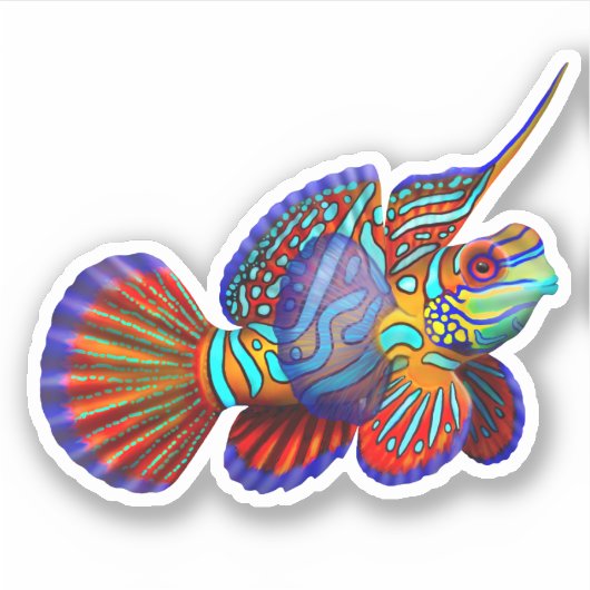 Sticker en vinyle de poisson Mandarin Ocean Fish (Devant)