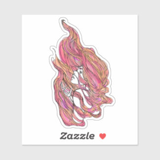 Sticker en vinyle de portrait coloré