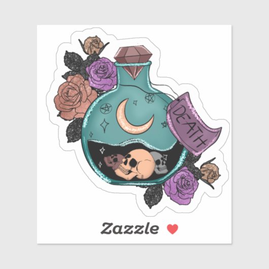 Sticker en vinyle de potion de mort (Feuille)