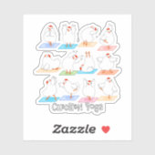 Sticker en vinyle de poulet Yoga (Feuille)