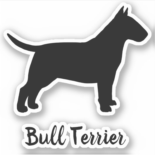 Sticker en vinyle de race de chien Bull Terrier Si (Devant)