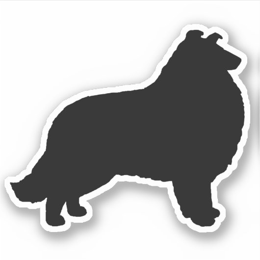Sticker en vinyle de race de chien Collie Silhouet (Devant)