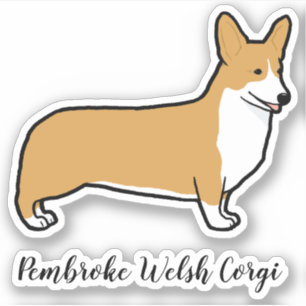 Sticker en vinyle de race de Chien de Corgi de Gal