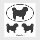 Sticker en vinyle de race de chien Shih Tzu Silhou (Feuille)