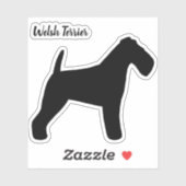 Sticker en vinyle de race Welsh Terrier Silhouette (Feuille)