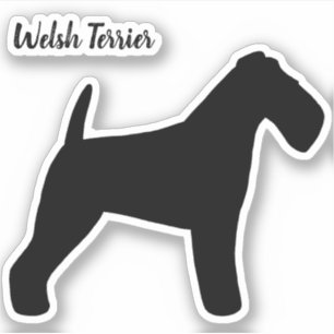 Sticker en vinyle de race Welsh Terrier Silhouette
