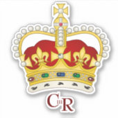 Sticker en vinyle de roi Charles III Monogramme et (Devant)