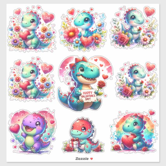 Sticker en vinyle de Saint-Valentin coupé sur mesu (Feuille)