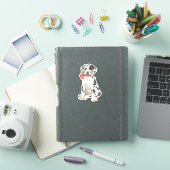 Sticker en vinyle de Saint Valentin Rose Great Dan (Couverture iPad)