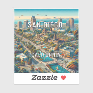 Sticker en vinyle de San Diego California 3 pouces