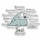 Sticker en vinyle de Seal Wordy (Devant)
