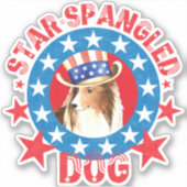 Sticker en vinyle de Sheltie Patriotique (Devant)