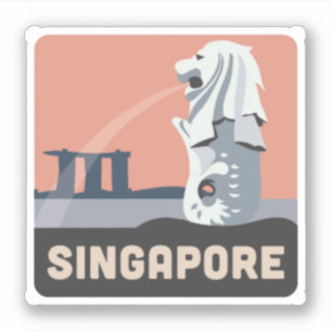 Sticker en vinyle de Singapour Travel