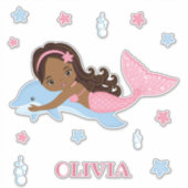 Sticker en vinyle de sirène et de dauphin d'Afriqu (Devant)