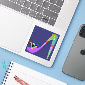 Sticker en vinyle de talon élevé (Ordinateur portable avec iPhone)