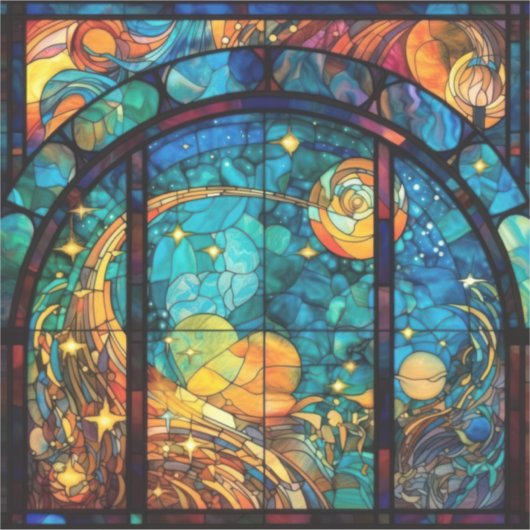 Sticker en vinyle de verre à collier céleste (Devant)