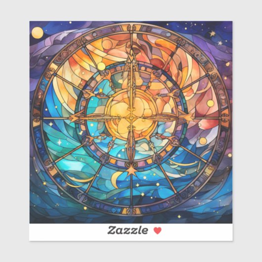 Sticker en vinyle de verre céleste (Feuille)