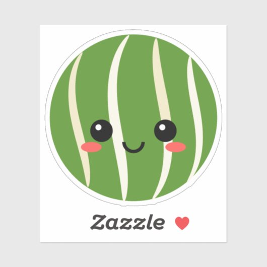 Sticker en vinyle de visage de pastèque pour boute (Feuille)