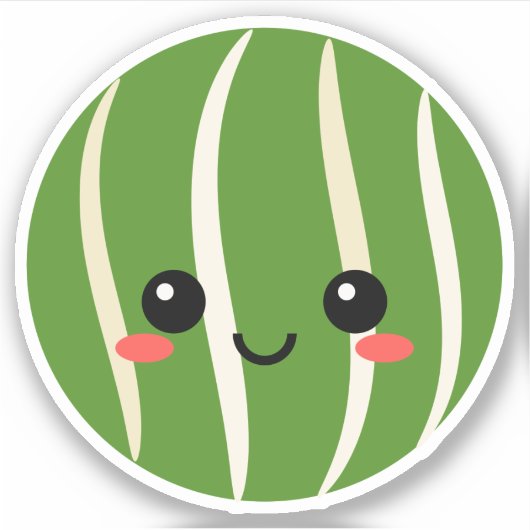 Sticker en vinyle de visage de pastèque pour boute (Devant)