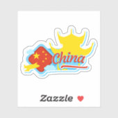 Sticker en vinyle de voyage en Chine (Feuille)