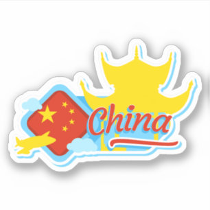 Sticker en vinyle de voyage en Chine