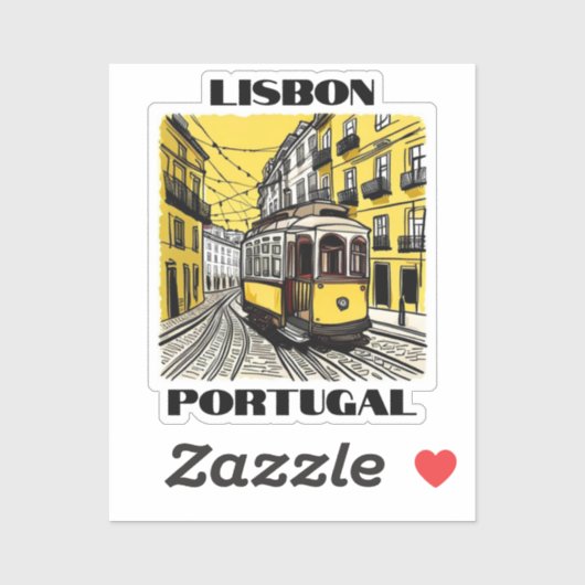 Sticker en vinyle de voyage Lisbonne Portugal (Feuille)