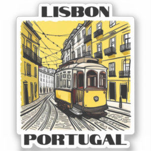 Sticker en vinyle de voyage Lisbonne Portugal