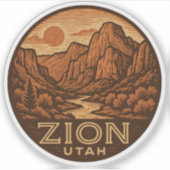 Sticker en vinyle de Zion National Park Utah (Devant)