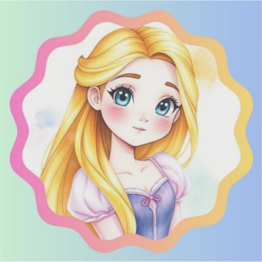 Sticker en vinyle découpé sur mesure Rapunzel Drea (Devant)