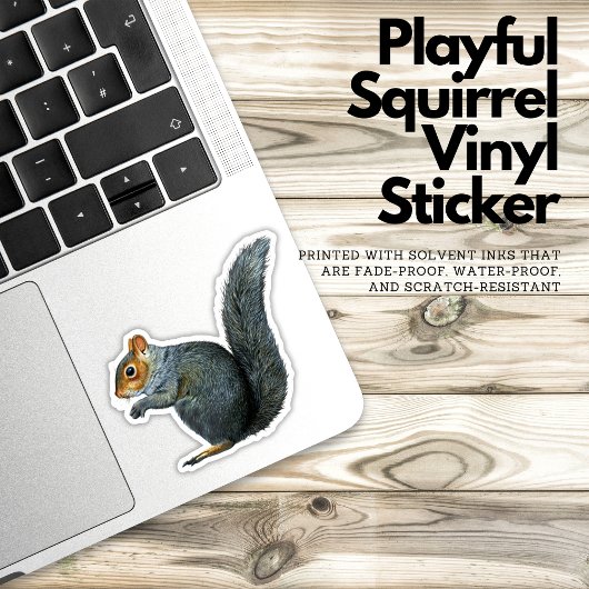 Sticker en vinyle d'écureuil joueur