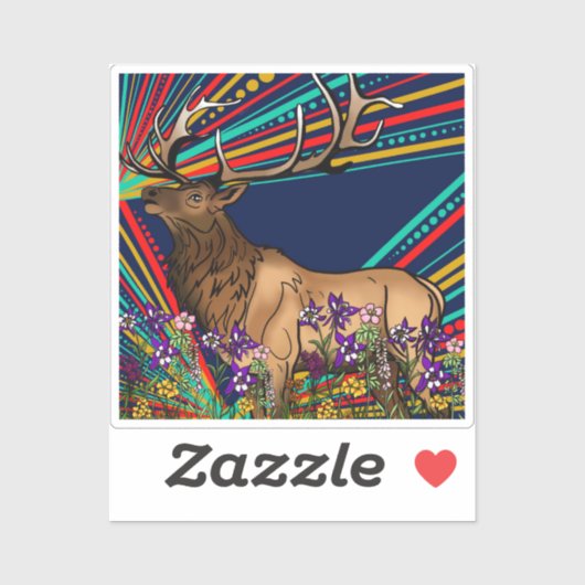 Sticker en vinyle d'élan (Feuille)