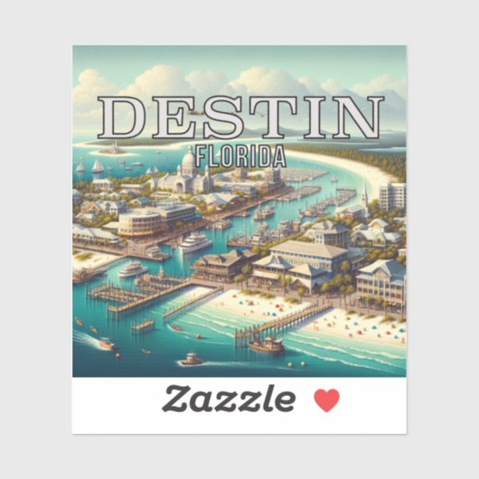 Sticker en vinyle Destin Florida 3 pouces (Feuille)