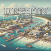 Sticker en vinyle Destin Florida 3 pouces (Devant)