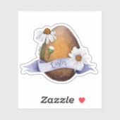 Sticker en vinyle d'oeuf de Pâques doux (Feuille)