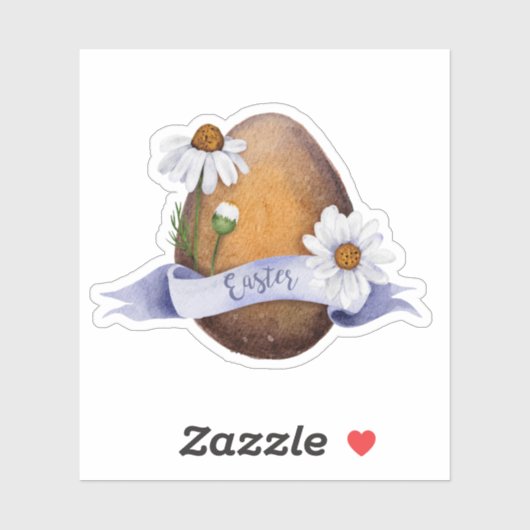 Sticker en vinyle d'oeuf de Pâques doux (Feuille)