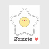 Sticker en vinyle d'oeuf frit Kawaii Star (Feuille)